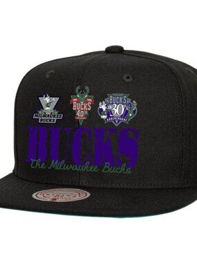 Mitchell & Ness Mens Milwaukee Bucks Mitchell & Ness Bucks Reframe Retro Snapbac
